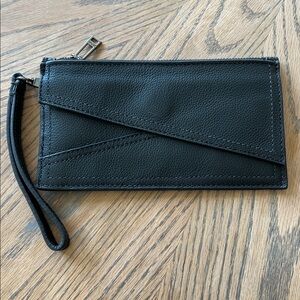 Botkier Black Leather Cobble Hill Wristlet Clutch
